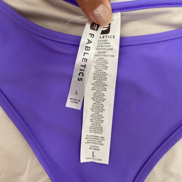 Fabletics Lilac Purple Bajan Bikini Bottom Swim Wear Bathing Suit NEW Large - Picture 6 of 6